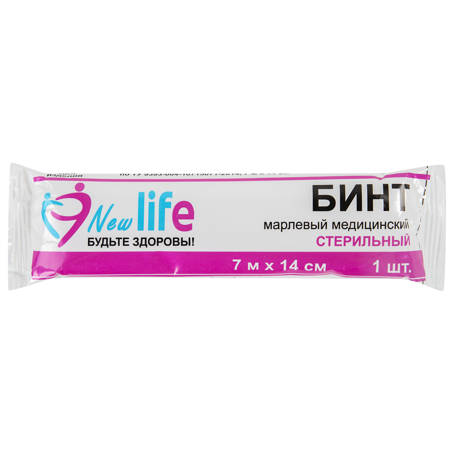 

Бинт марлевый стерильный NEW LIFE 7 м х 14 см, плотность 36 ±2 г/м2, 215991 10 шт.
