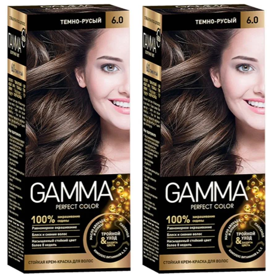 

Крем-краска Свобода Gamma Perfect Color 6.0 Темно-русый 2 шт