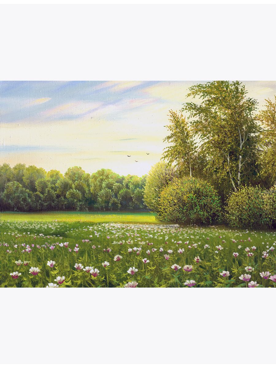 

Алмазная мозаика без подрамника Роща в цветах, 25x20 см, 66753, РА-153