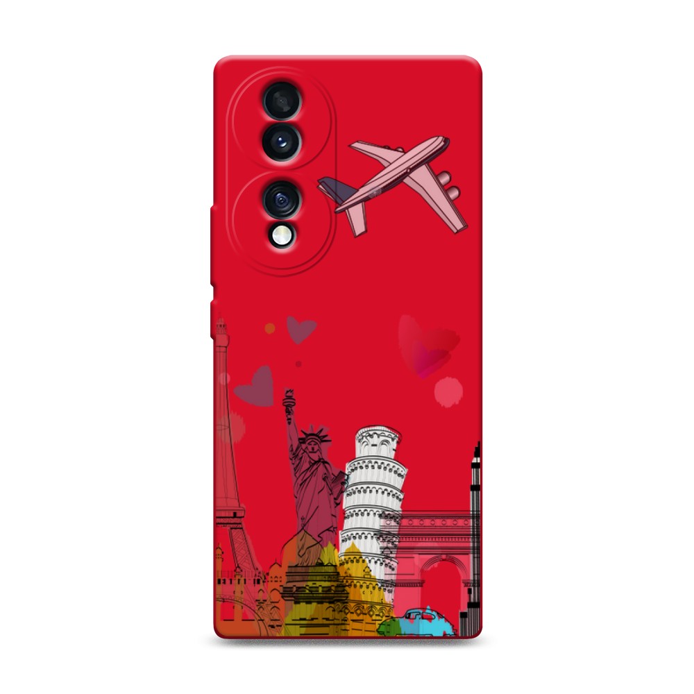 

Чехол Awog на Honor 70 "Самолет путешествий", Желтый, 6108253-1