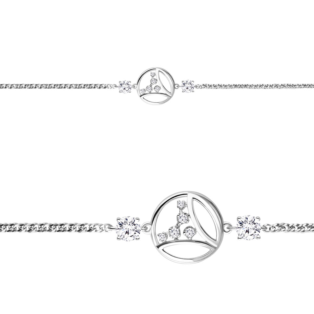 

Браслет из серебра с фианитом р. 18 Aquamarine 74344А_925_р, 74344А_925_р