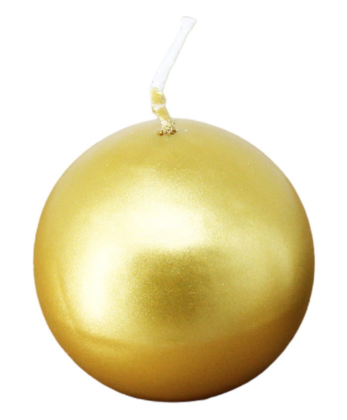 фото Свеча шар золотой, 55 мм омский свечной