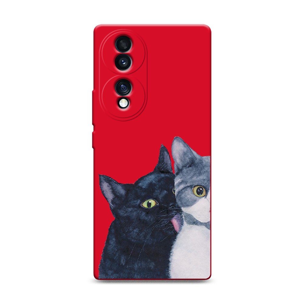 

Чехол Awog на Honor 70 "Кошачья любовь", Синий, 6108253-1