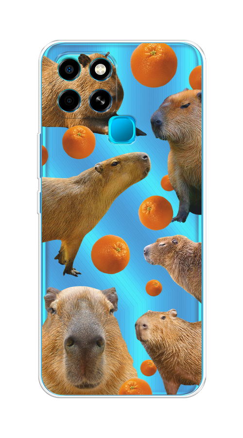 

Чехол на Infinix SMART 6 "Капибара и апельсины", Бежевый;оранжевый, 3101050-1