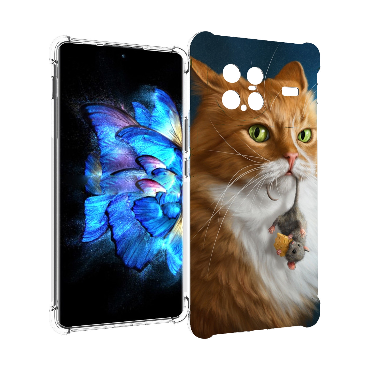

Чехол MyPads Кот-и-мышь для Vivo X Note 5G, Прозрачный, Tocco