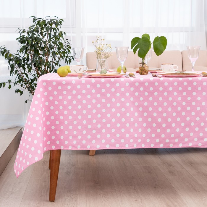 

Скатерть Доляна Капкейк 150x110 см, 100% xлопок, Розовый