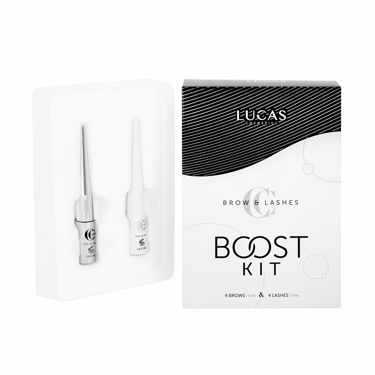 Набор сывороток для роста ресниц и бровей BOOST KIT, Lucas сыворотка гелевая для ресниц и бровей dzintars roja 10 мл