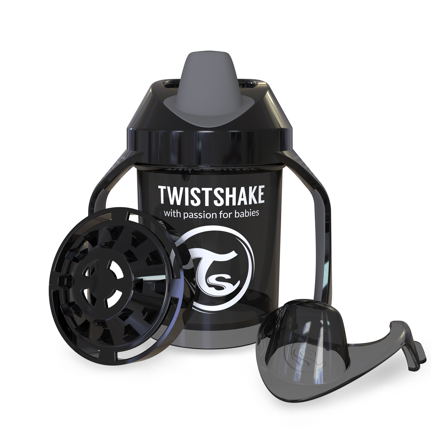Поильник Twistshake Mini Cup 230 мл. Чёрный Супергерой (Superhero). Возраст 4+m.