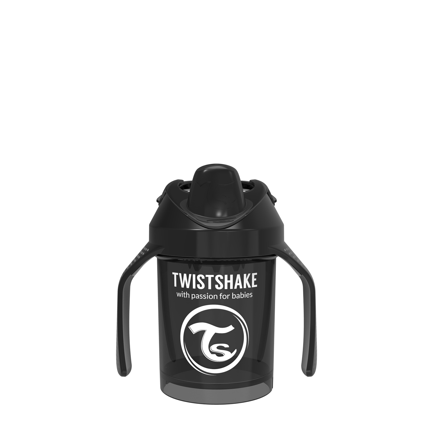 фото Поильник twistshake mini cup 230 мл. чёрный супергерой (superhero). возраст 4+m.