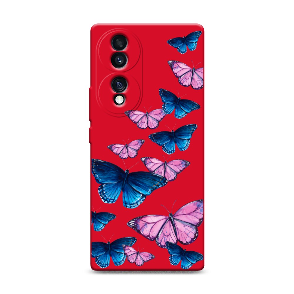 

Чехол Awog на Honor 70 "Полет бабочек", Синий;черный;розовый, 6108253-1