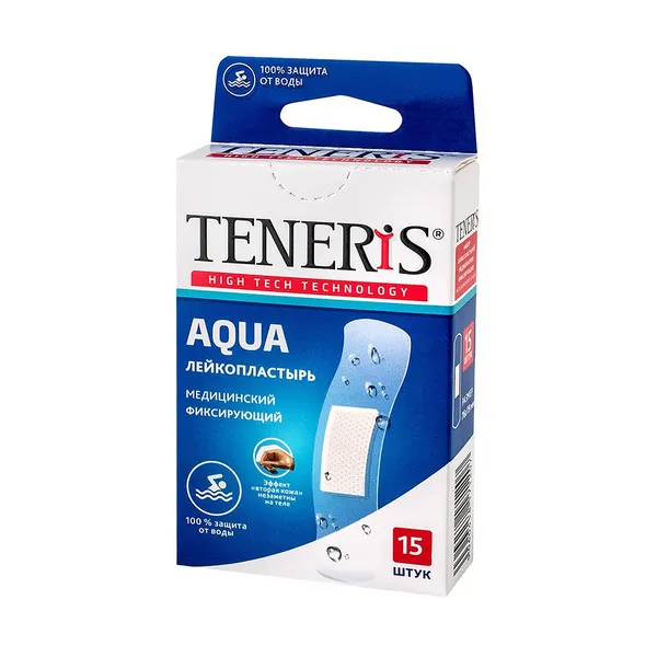 

Набор пластырей 15 шт. TENERIS AQUA водонепроницаемый, 0208004 5 шт.