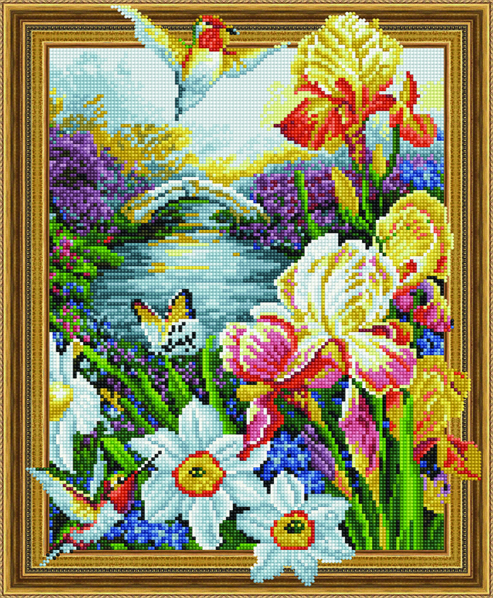 

Алмазная картина на подрамнике Paintboy Нарциссы и ирисы 40х50 TSGJ1187