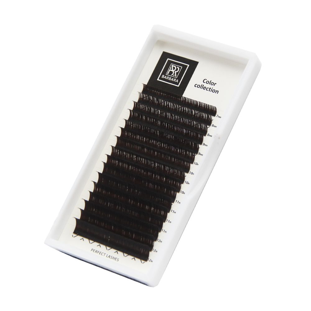 

Ресницы для наращивания Barbara Dark Chocolate, M, 0.10, 7-12 mm, Коричневый