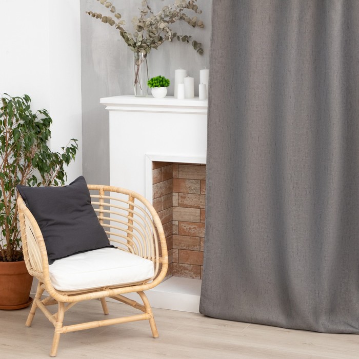 

Штора портьерная Этель «Классика», цвет тёмно бежевый, на шторной ленте, 250х265 см, 100%, Классика