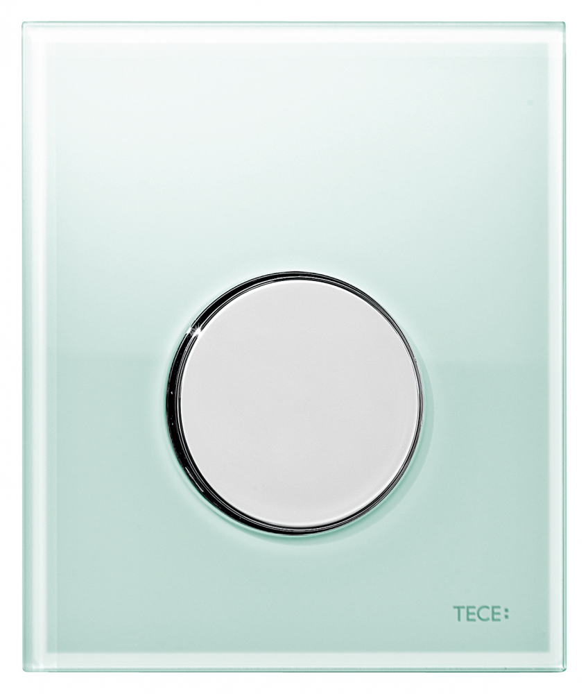 Кнопка смыва Tece Loop Urinal 9242653 зелёное стекло (кнопка хром)