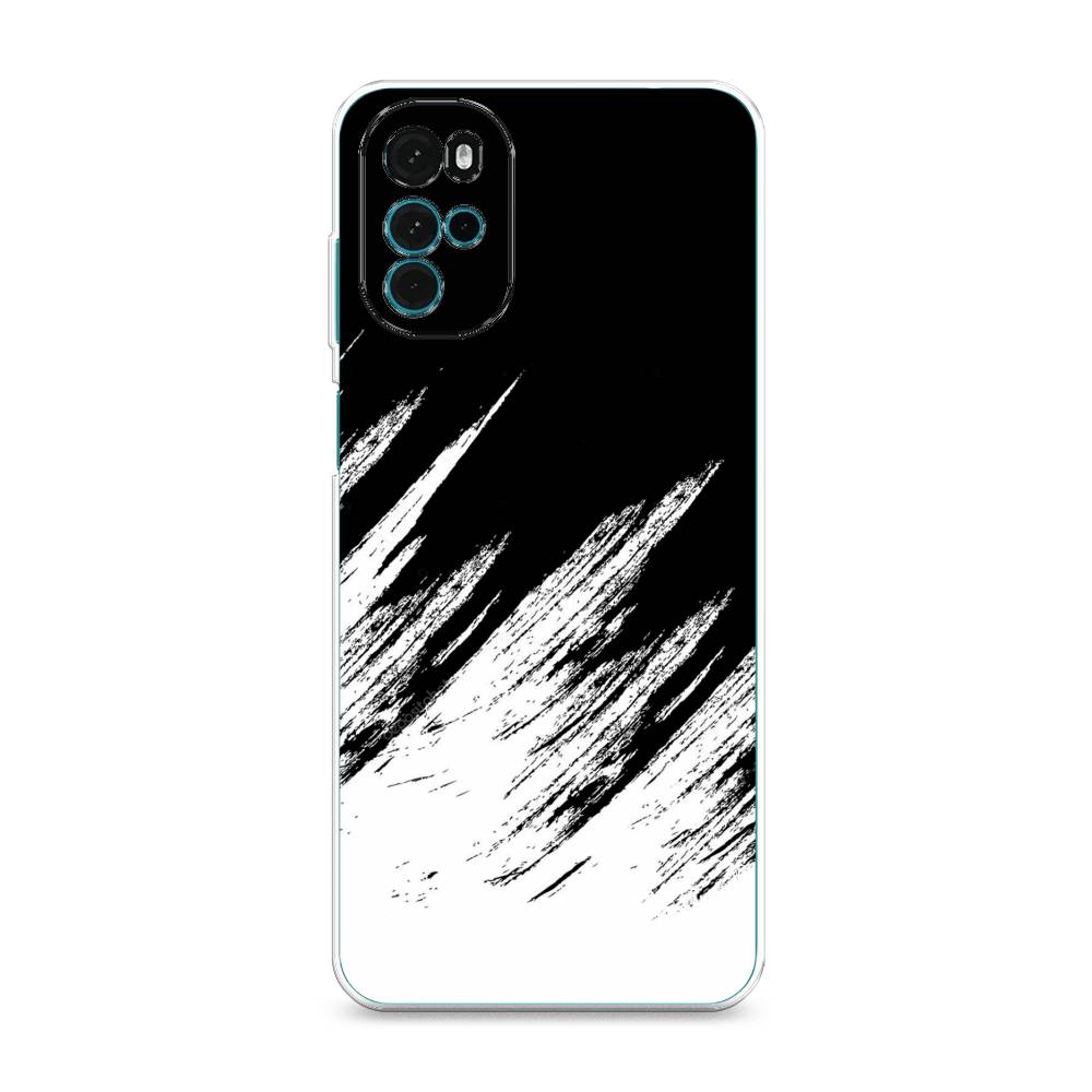 фото Силиконовый чехол "черно белые брызги" на motorola moto g22 awog