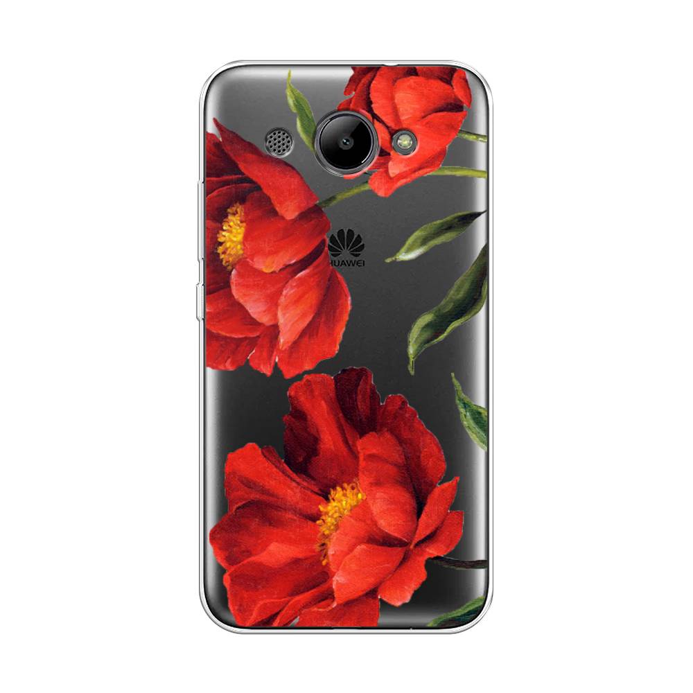 фото Чехол awog "красные маки" для huawei y3 2018