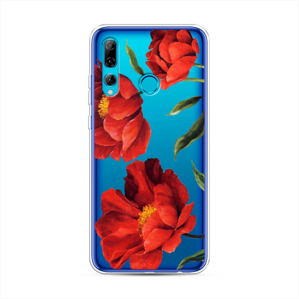 

Чехол Awog на Huawei P Smart Plus 2019 "Красные маки", Красный, 69250-8
