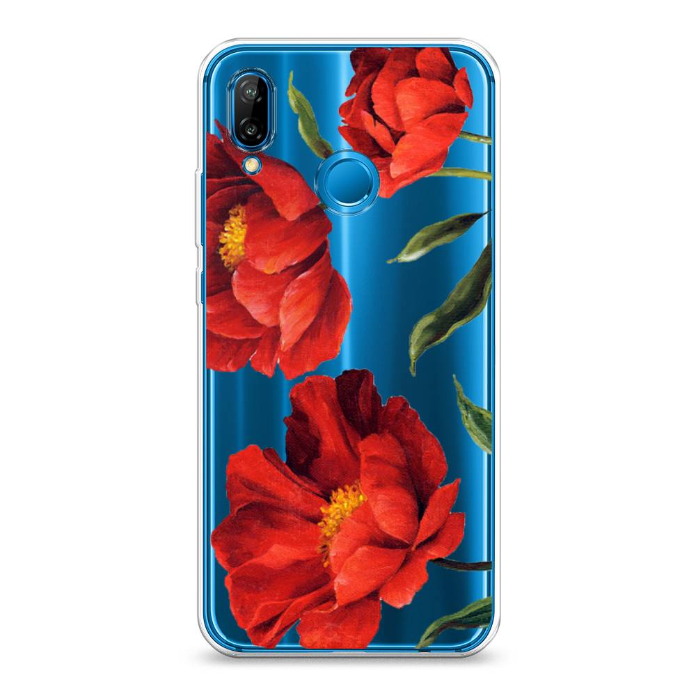 

Чехол Awog на Huawei Nova 3E "Красные маки", Красный, 65650-8