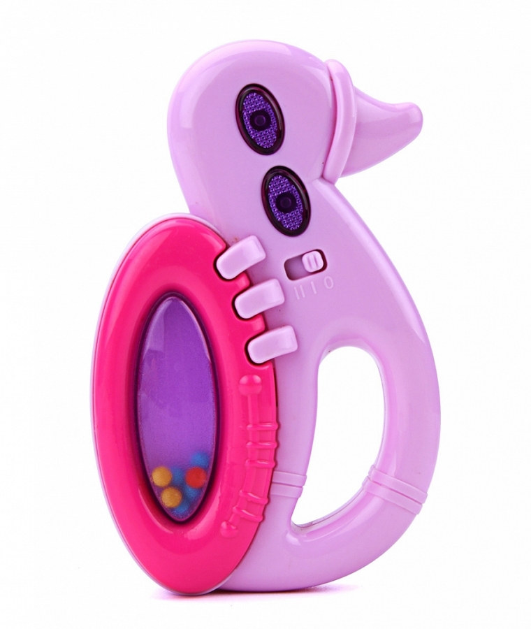 фото Развивающая игрушка-погремушка pituso уточка розовая