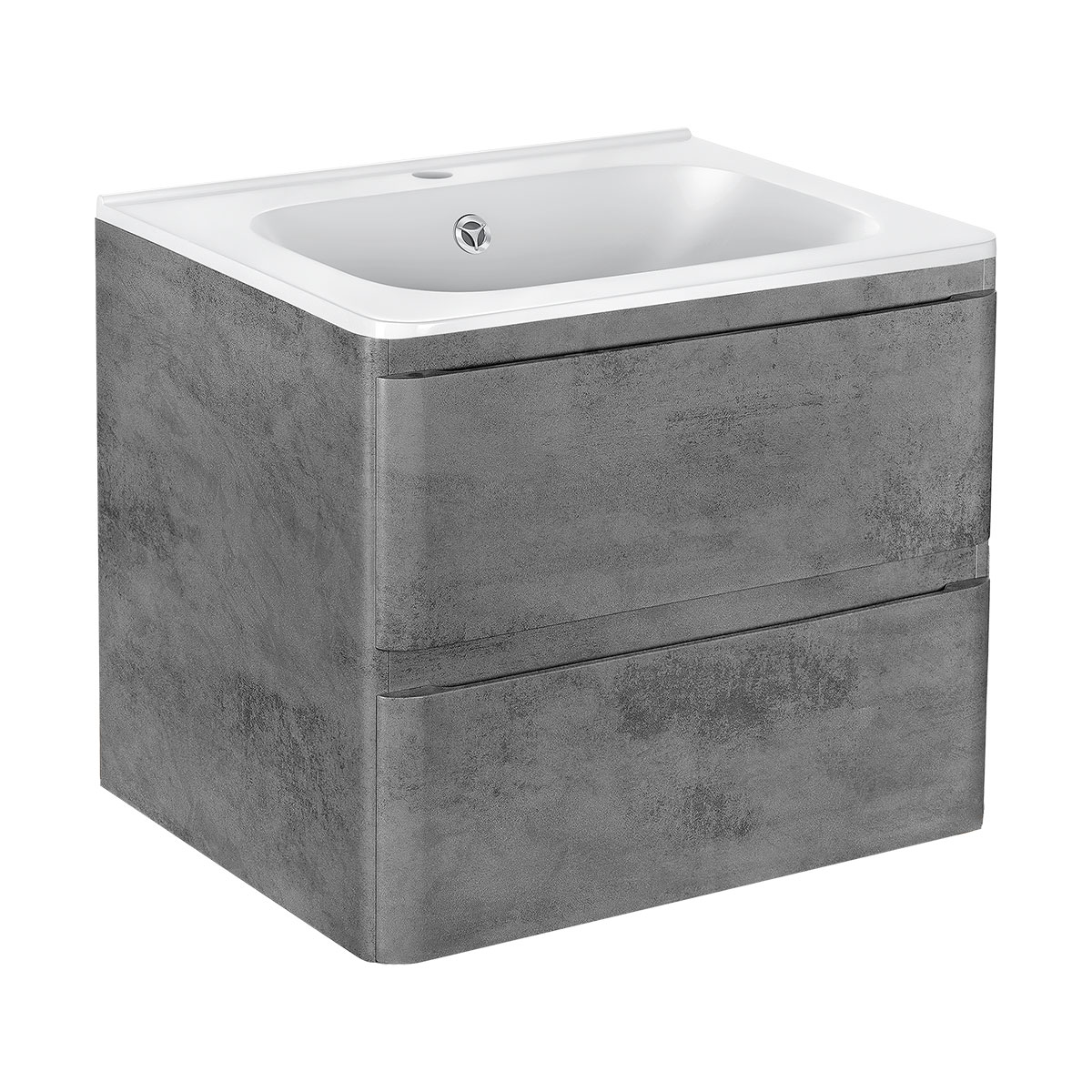 

Vincea Тумба с раковиной Vincea Vico 600 подвесная, 2 ящика, Beton