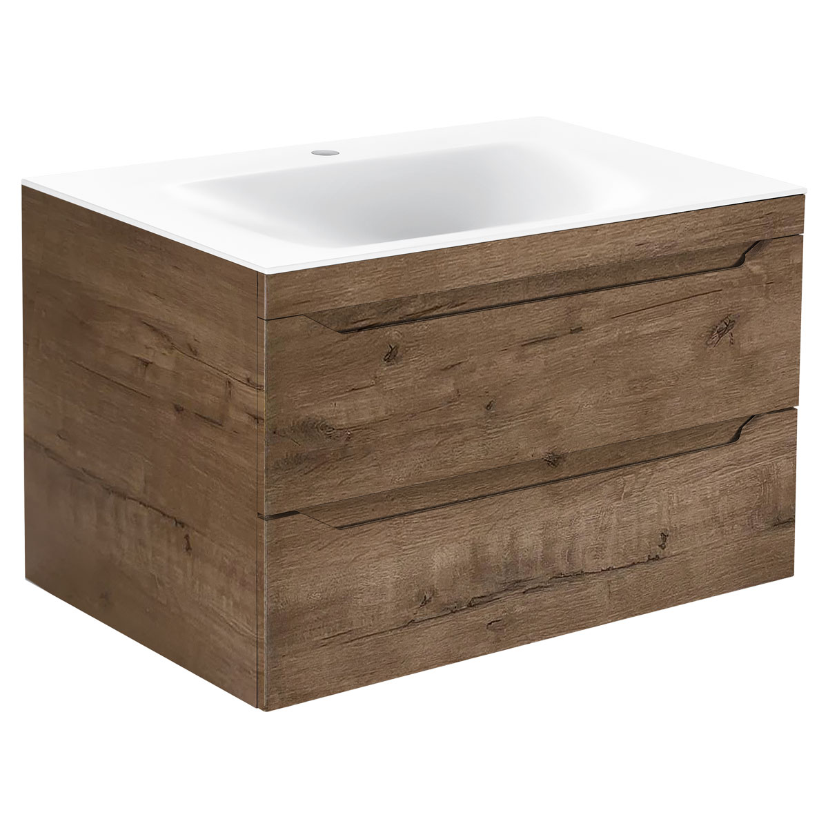 

Vincea Тумба с раковиной Vincea Fine 800 подвесная, 2 ящика, V.Oak