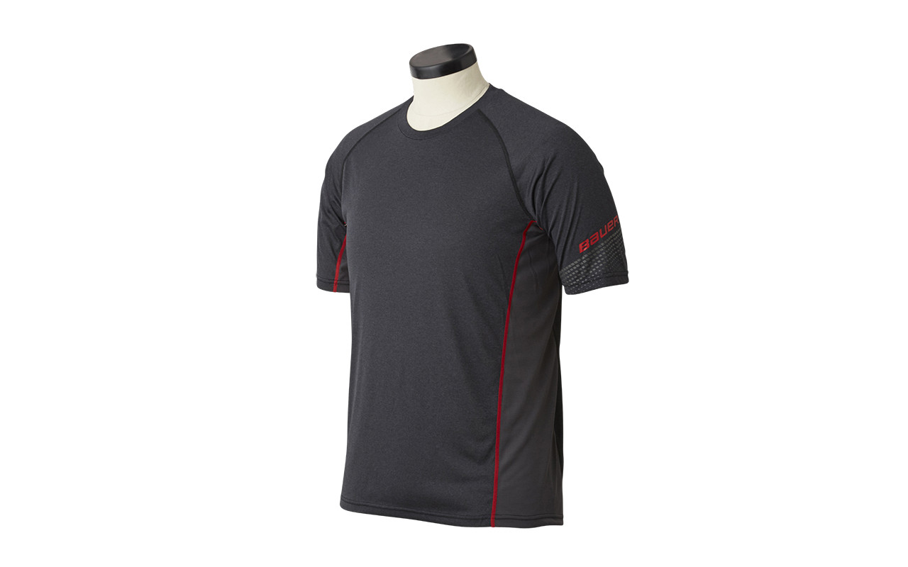 Термофутболка Bauer Essentl SS BL Top S19, черный, L