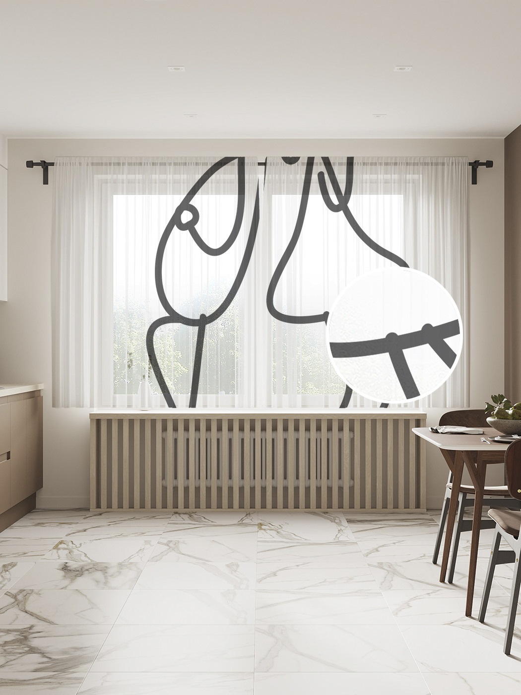 

Фототюль JoyArty "Влюбленная пара", 145x180 см (2 полотна со шторной лентой + 50 крючков), Влюбленная пара