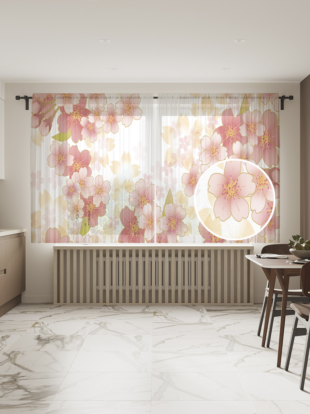 

Фототюль JoyArty "Коралловые букеты", 145x180см (2 полотна со шторной лентой + 50 крючков), Коралловые букеты