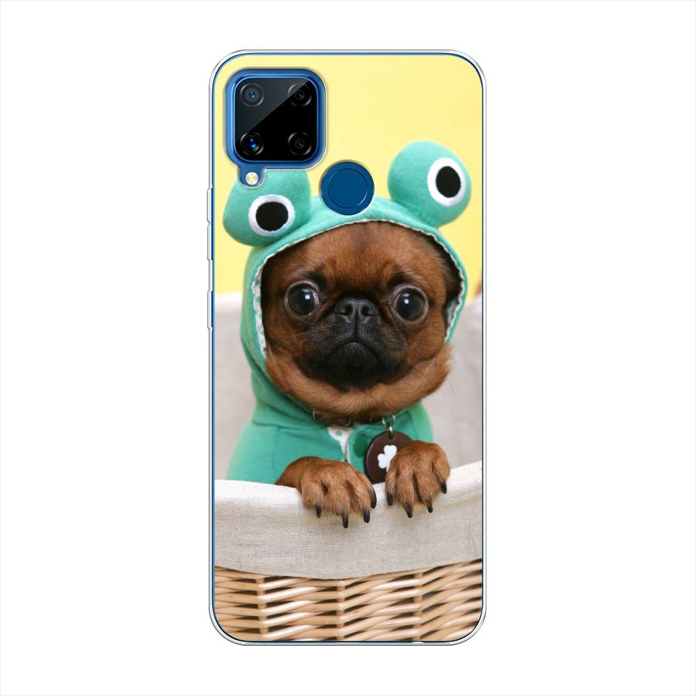 

Чехол на Oppo Realme C15 "Собачка в шапке лягушки", Коричневый;желтый;голубой, 255050-1