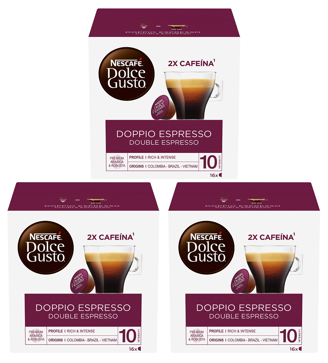 Кофе в капсулах Nescafe Dolce Gusto Doppio Espresso Double Espresso, 3 шт по 16 капсул