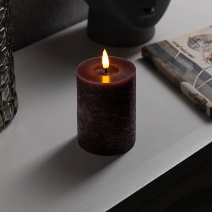 

Светодиодная свеча Luazon Lighting, пластик, батарейки АААх2, бордовая, 9907623