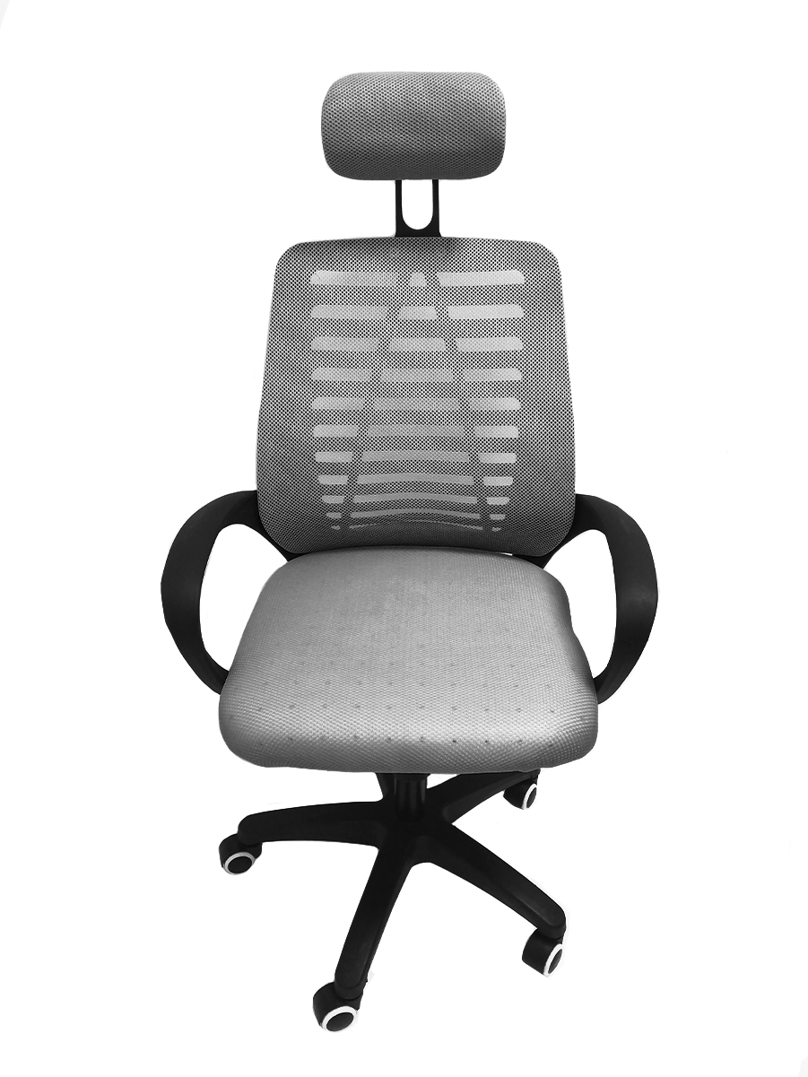 фото Компьютерное офисное кресло с подголовником и подлокотниками urm оптимум, серое