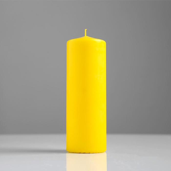 фото Свеча классическая 5*15 см, желтая, лакированная nobrand