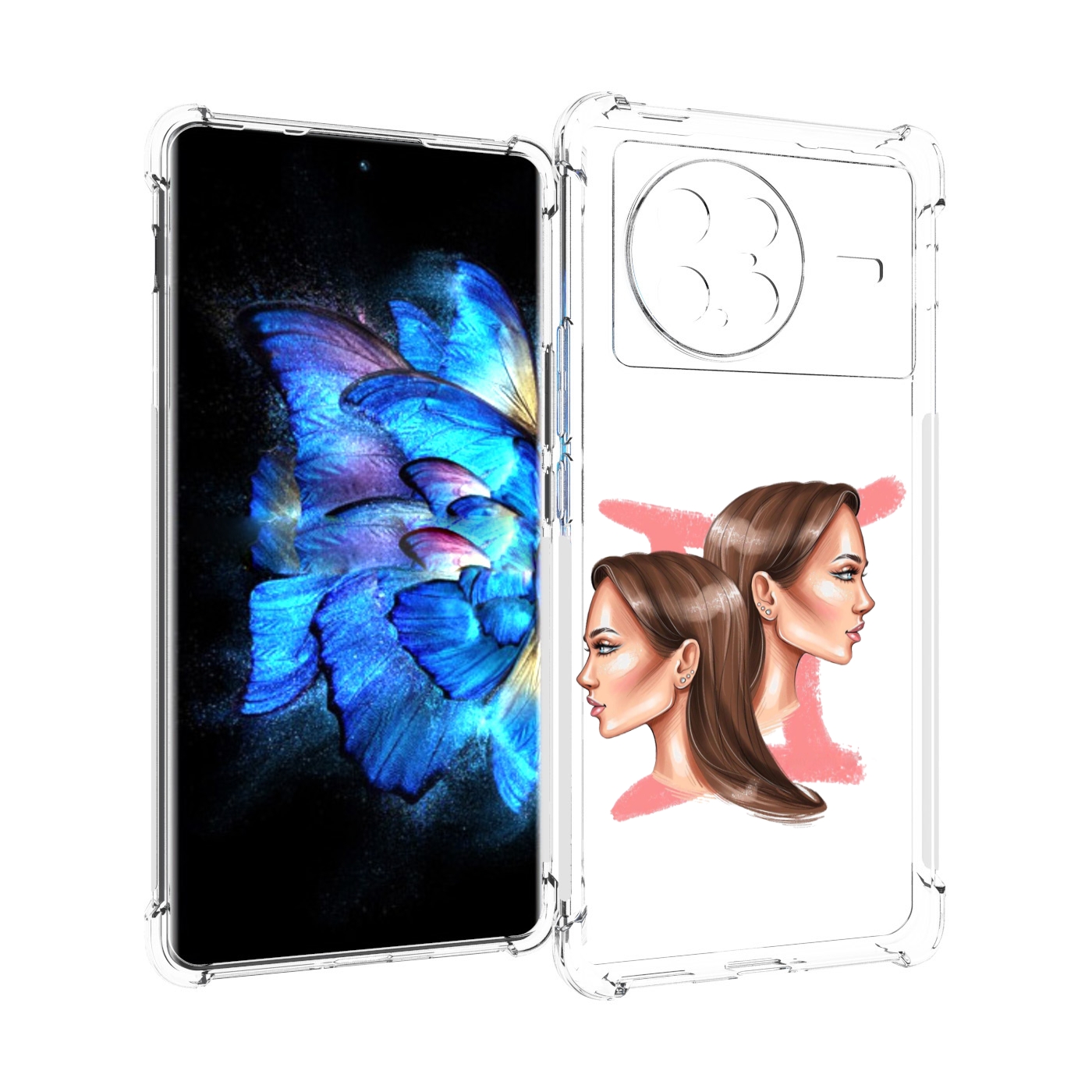 

Чехол MyPads Девушка-Близнецы женский для Vivo X Note 5G, Прозрачный, Tocco