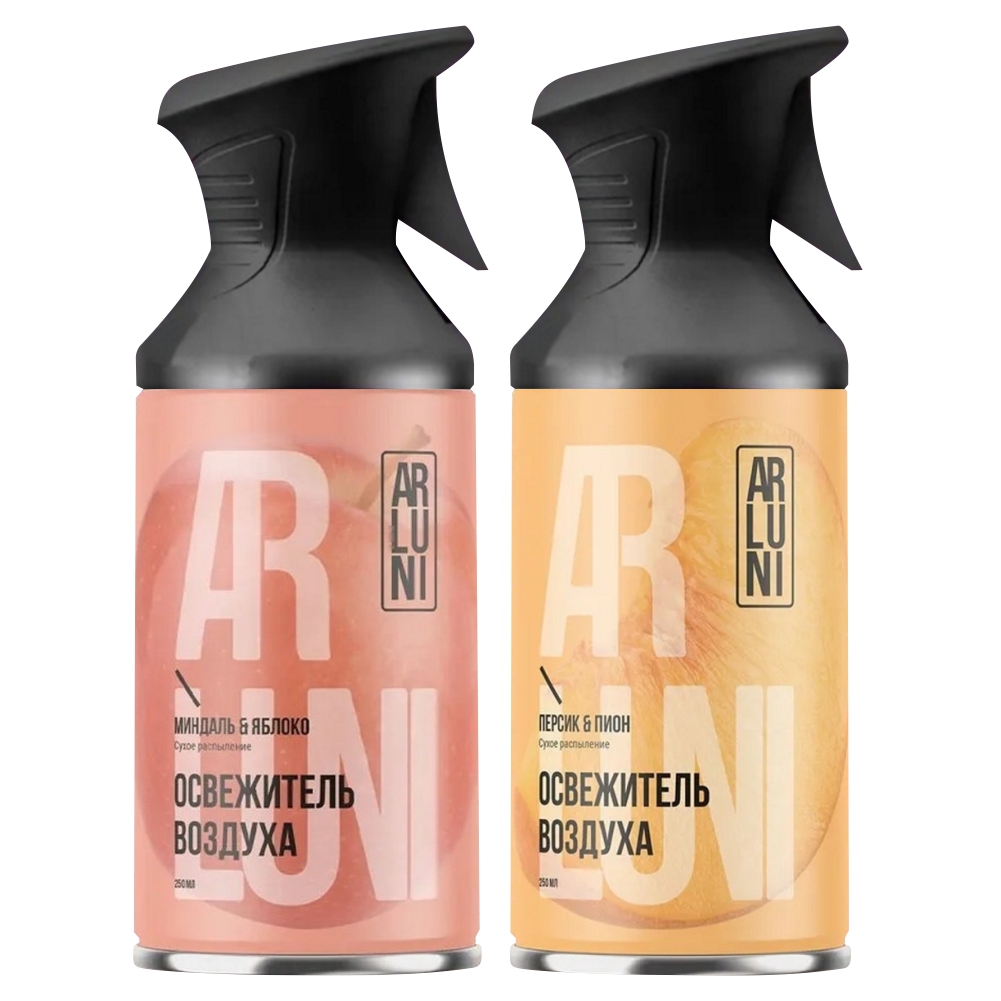 Набор Освежителей Arluni персик и пион, миндаль и яблоко, 250 мл х 2 шт