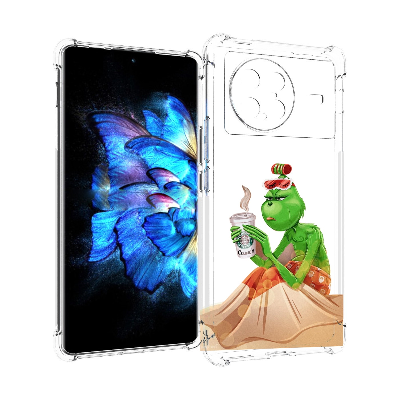 

Чехол MyPads Гринч-в-платье для Vivo X Note 5G, Прозрачный, Tocco