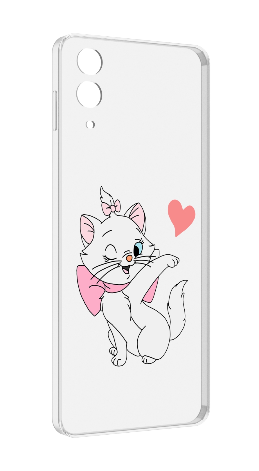 

Чехол MyPads белая-кошечка-с-сердечком женский для Samsung Galaxy Z Flip 4 (SM-F721), Прозрачный, Tocco