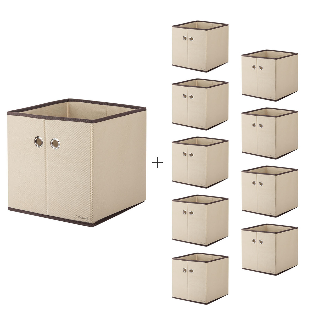 Коробка для хранения Paxwell Ордер Лайт 3030, бежевая, 10шт. в уп.