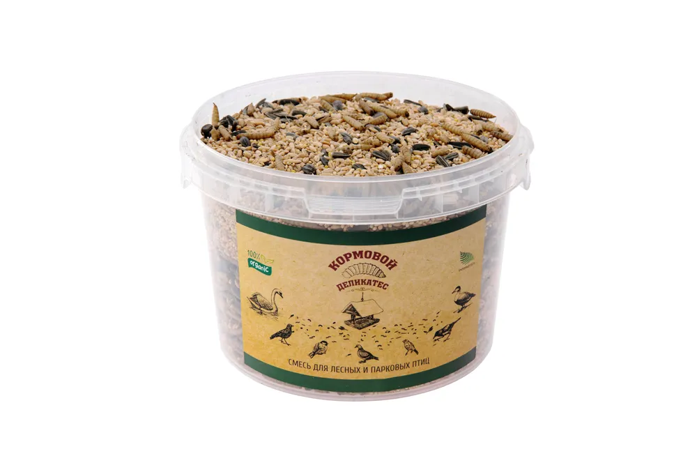 Сухой корм для лесных и парковых птиц ENTOPROTECH, смесь семян и насекомых, 2.5 кг