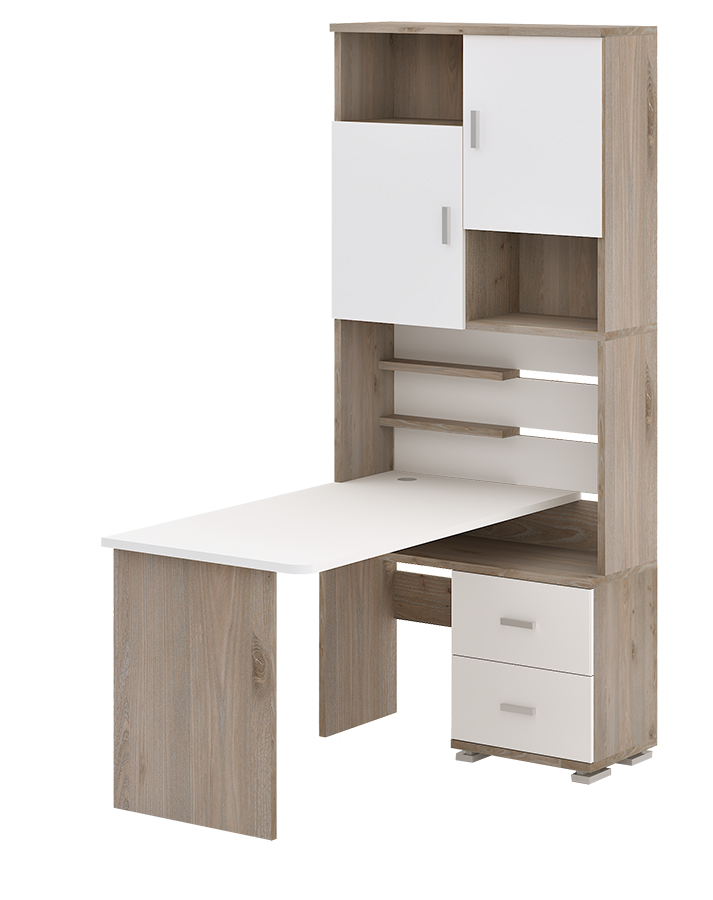 

Стол компьютерный Мэрдэс СР-720/140 Правый Нельсон/Белый жемчуг/Белый жемчуг, СР-720/140 правый