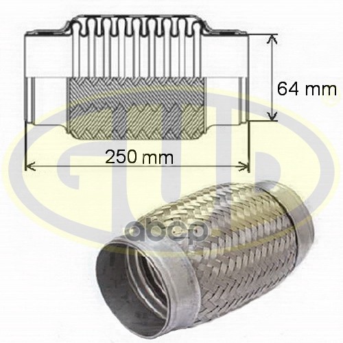 Гофра глушителя 64x250