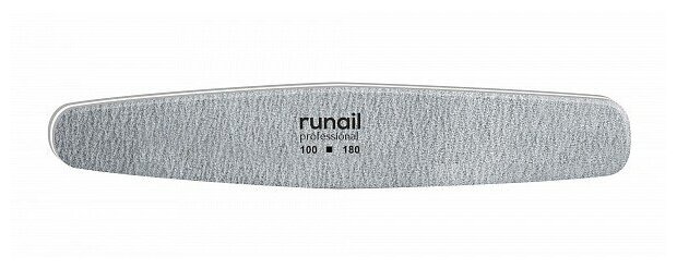 

Пилка RuNail для искусственных ногтей, серая, овал, 100/180