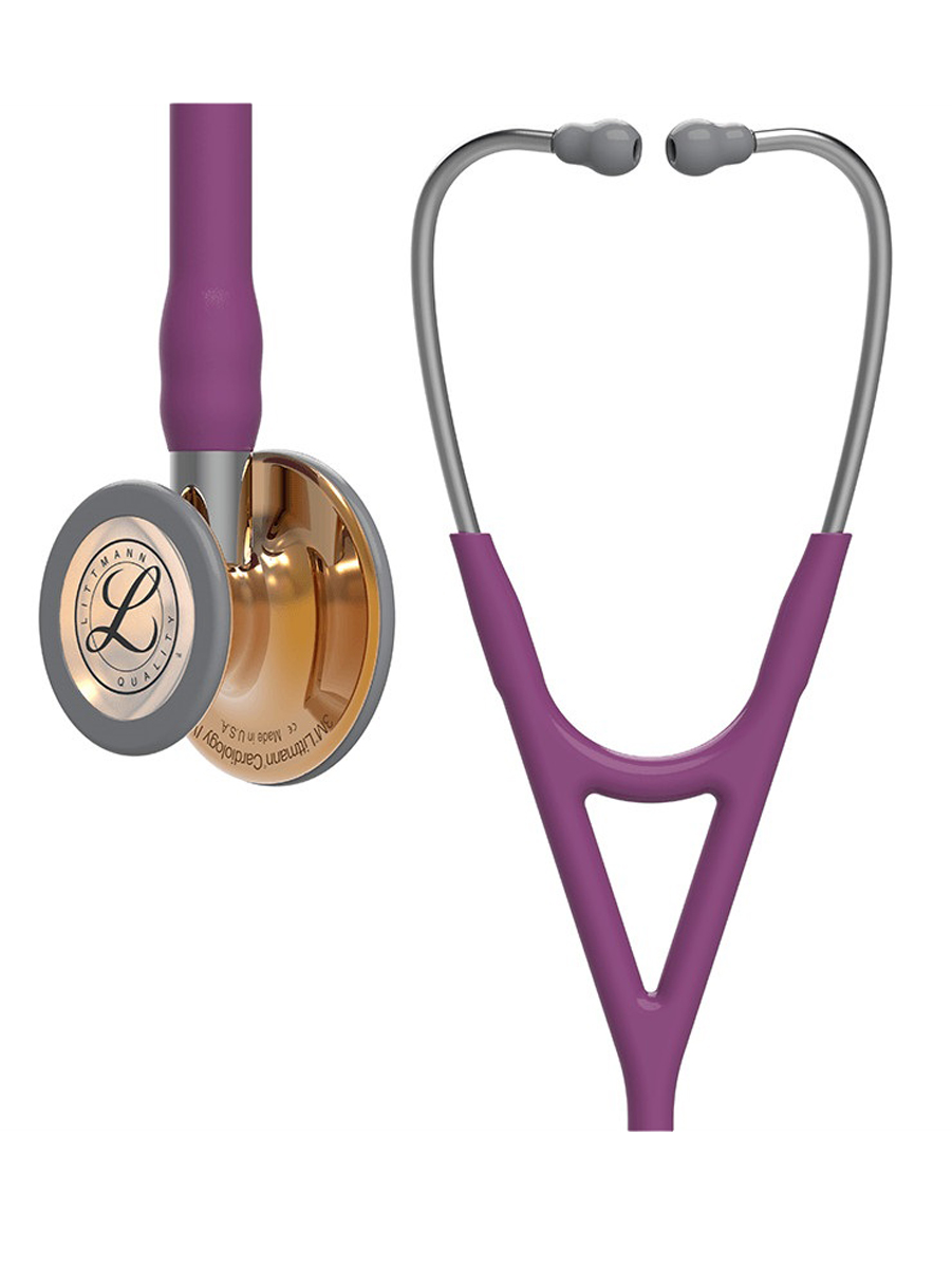 фото Стетоскоп littmann cardiology iv сливовая трубка "медная" акустическая головка 69 см 6181