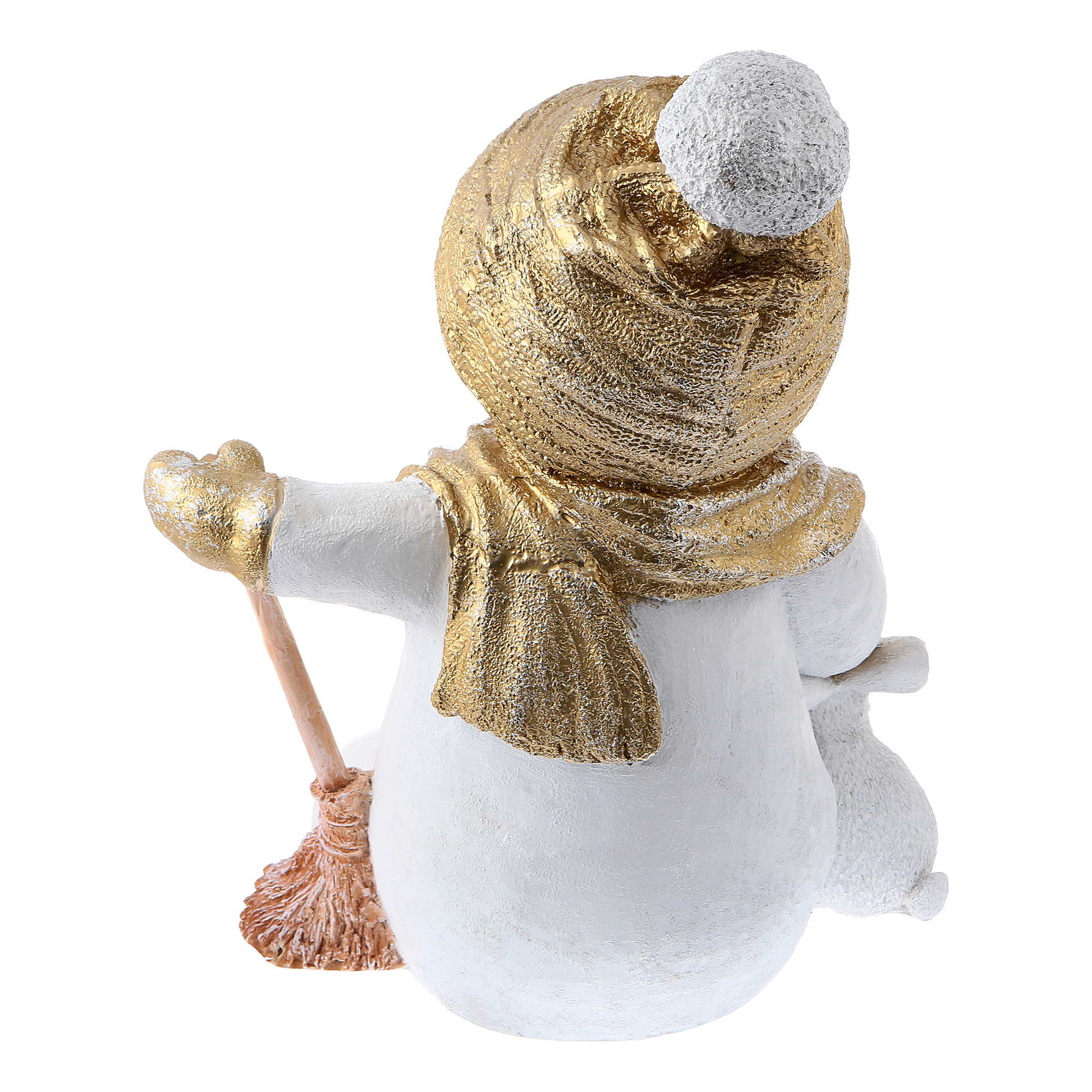 Фигурка ТПК Полиформ Снеговик с метлой и зайчиком белая 50 см