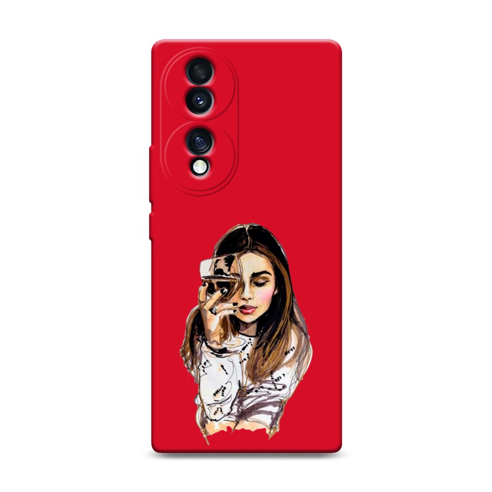 

Чехол Awog на Honor 70 "Девушка с бокалом", Бежевый;коричневый;белый, 6108253-1