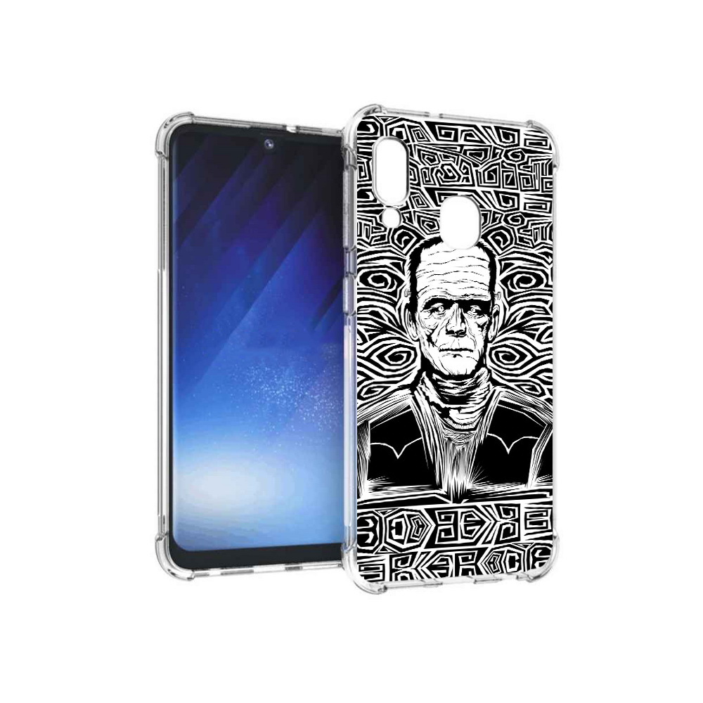 

Чехол MyPads Tocco для Samsung Galaxy A20e франкенштейн черно белый (PT133424.505.661), Прозрачный, Tocco
