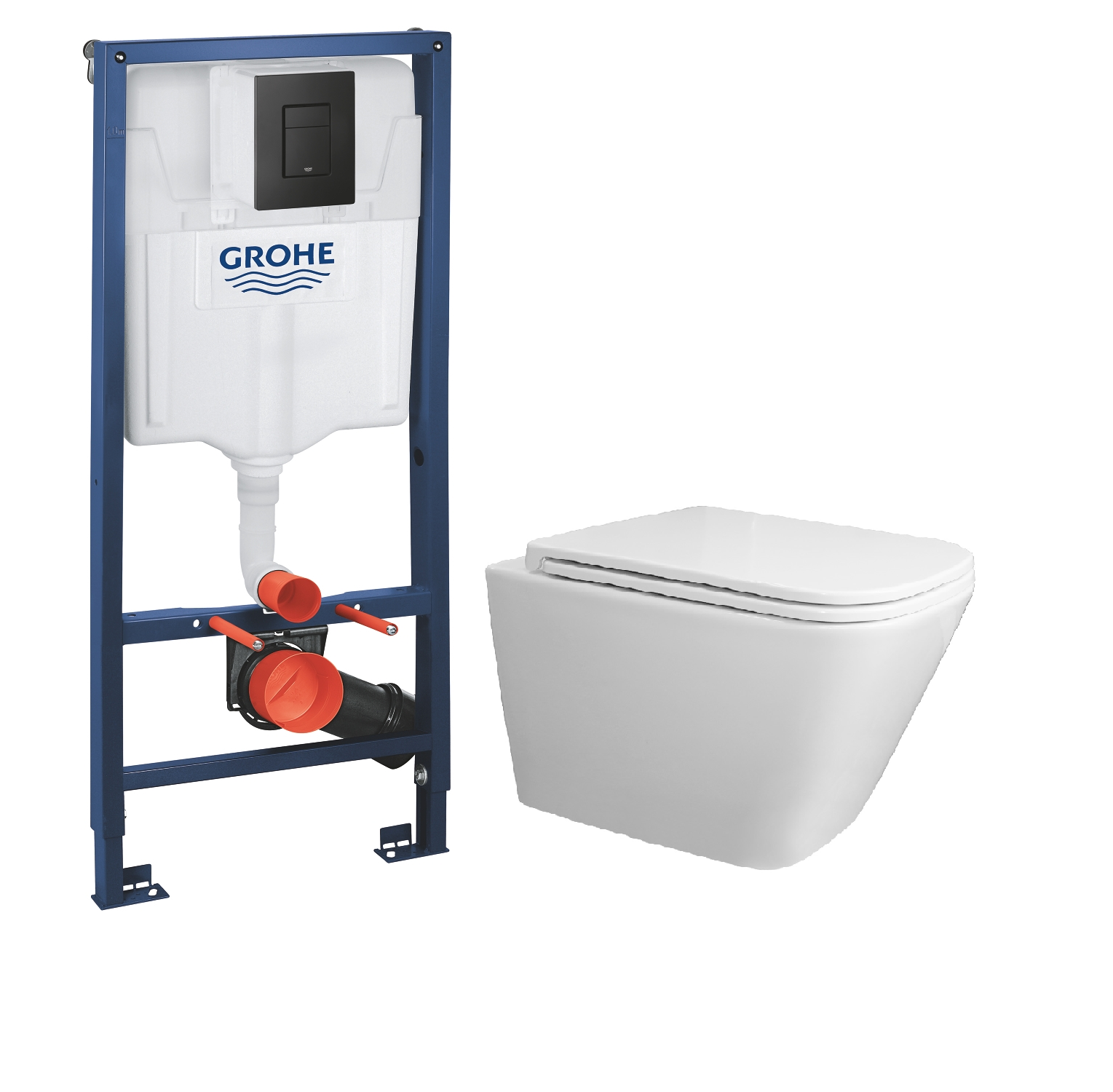 

Комплект инсталляция Grohe черный кв.38811+Унитаз подвесной Azario Teramo AZ-0052-UQ