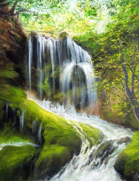 

Алмазная мозаика на подрамнике Водопад в Лесу, 40x30 см, 30 цветов, 56556, ПРА-015