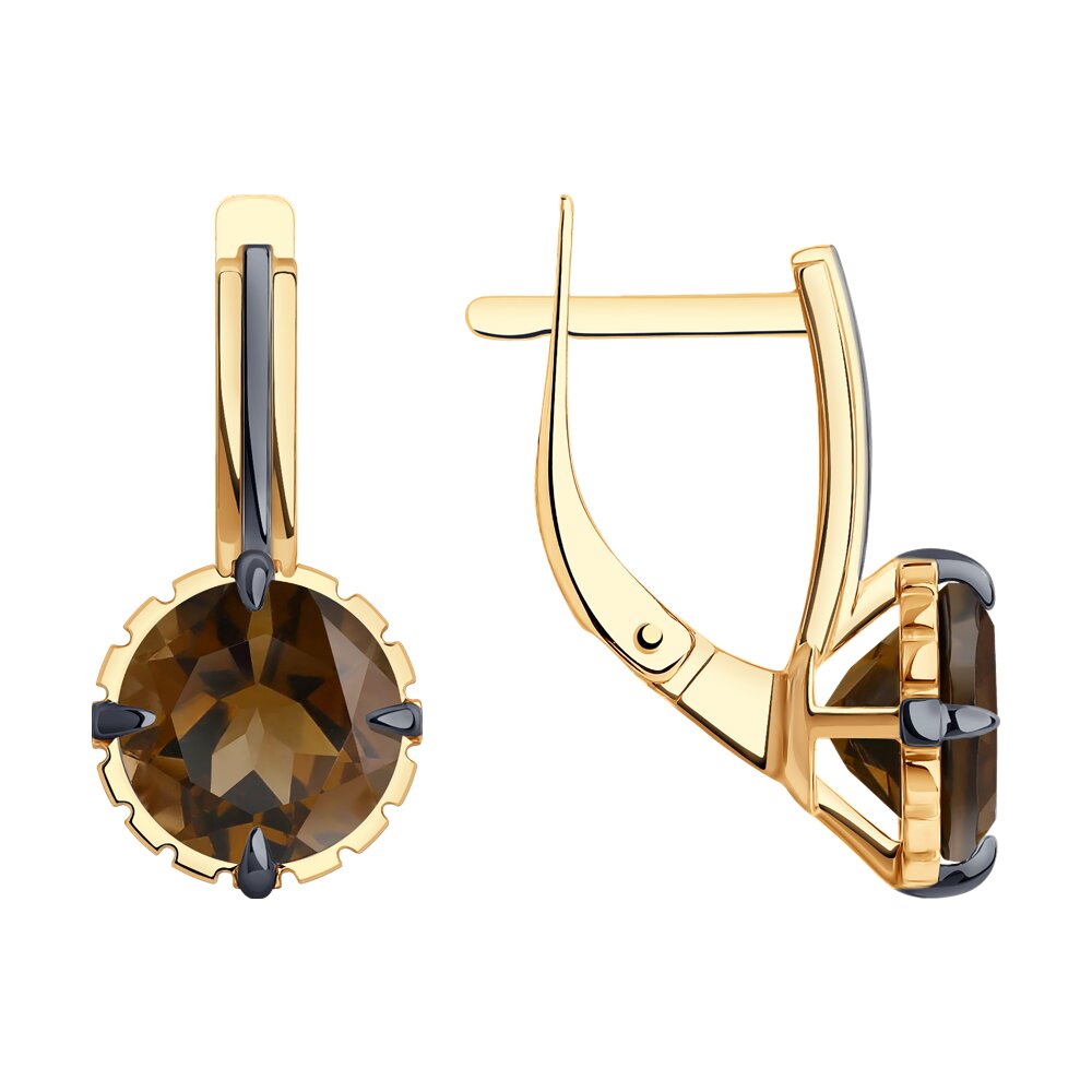 

Серьги из красного золота Diamant 51-320-01845-3, раухтопаз, 51-320-01845-3